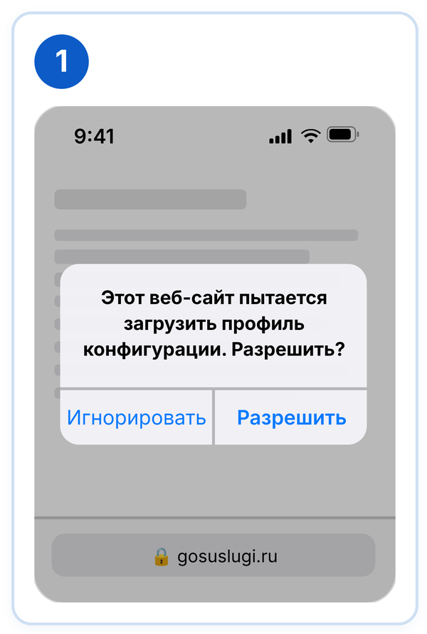 Скачивание профиля в Safari